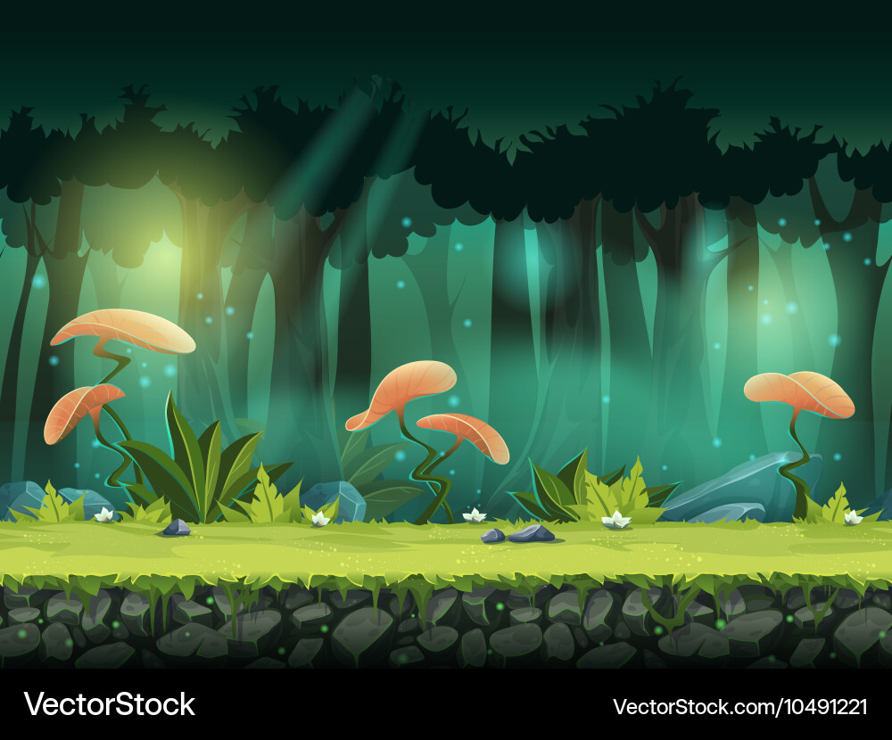 Horizontal seamless forest Royalty Free Vector Image