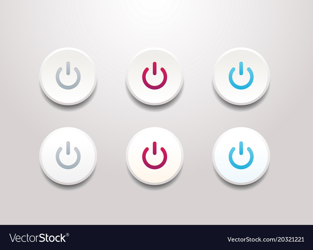 Power button icon set - simple flat design Vector Image
