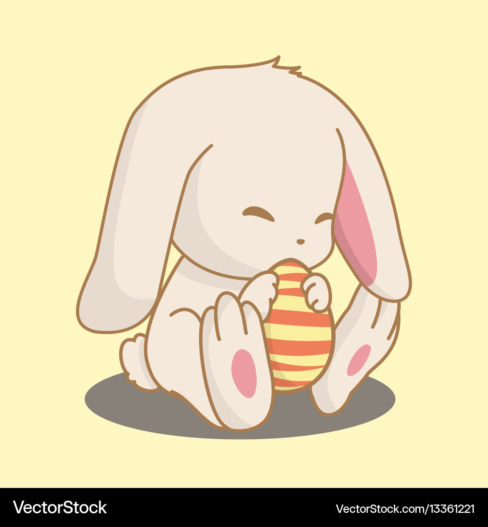 Rabbit holding easter egg Royalty Free Vector Image