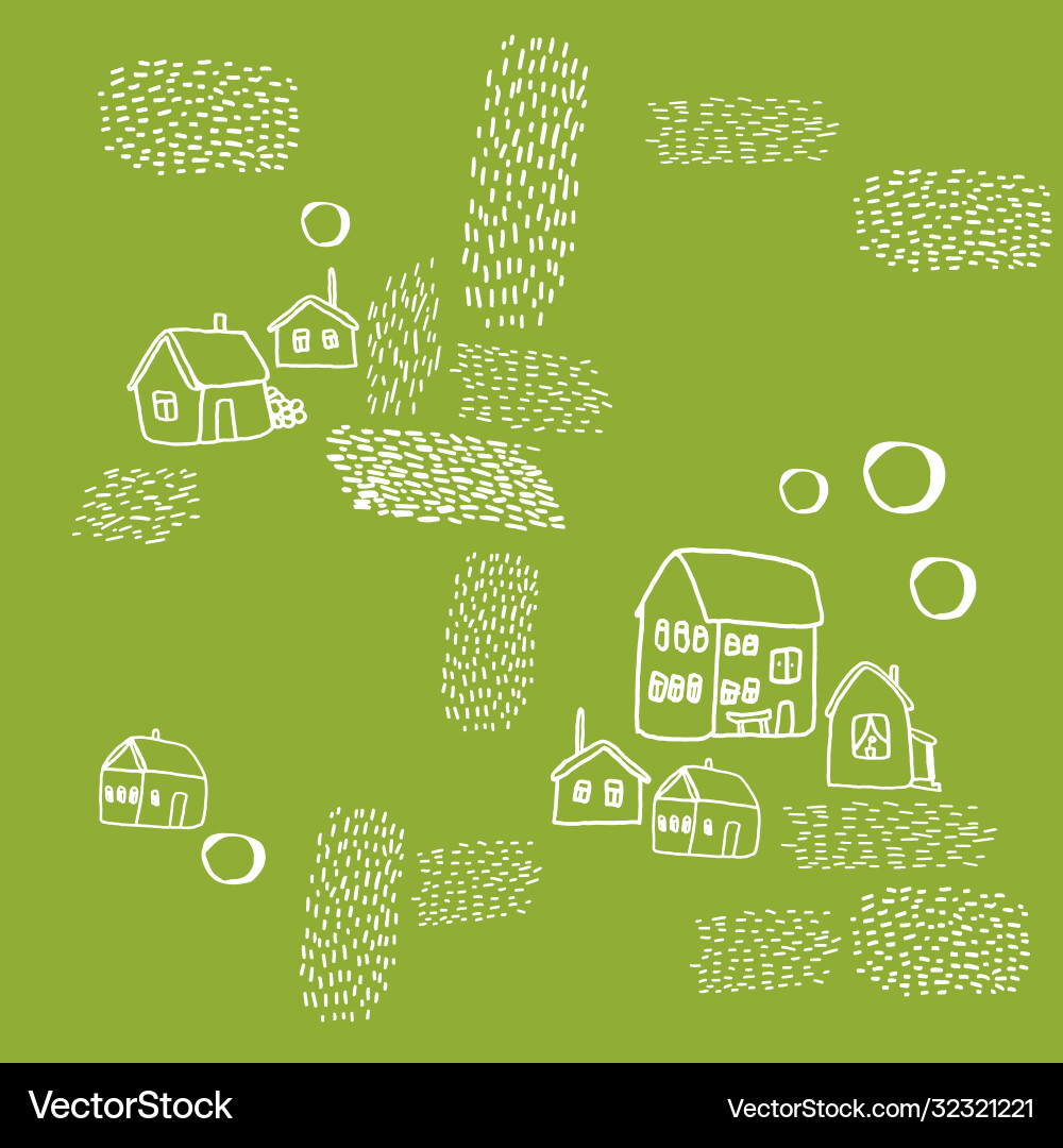 Seamless pattern with houses Royalty Free Vector Image