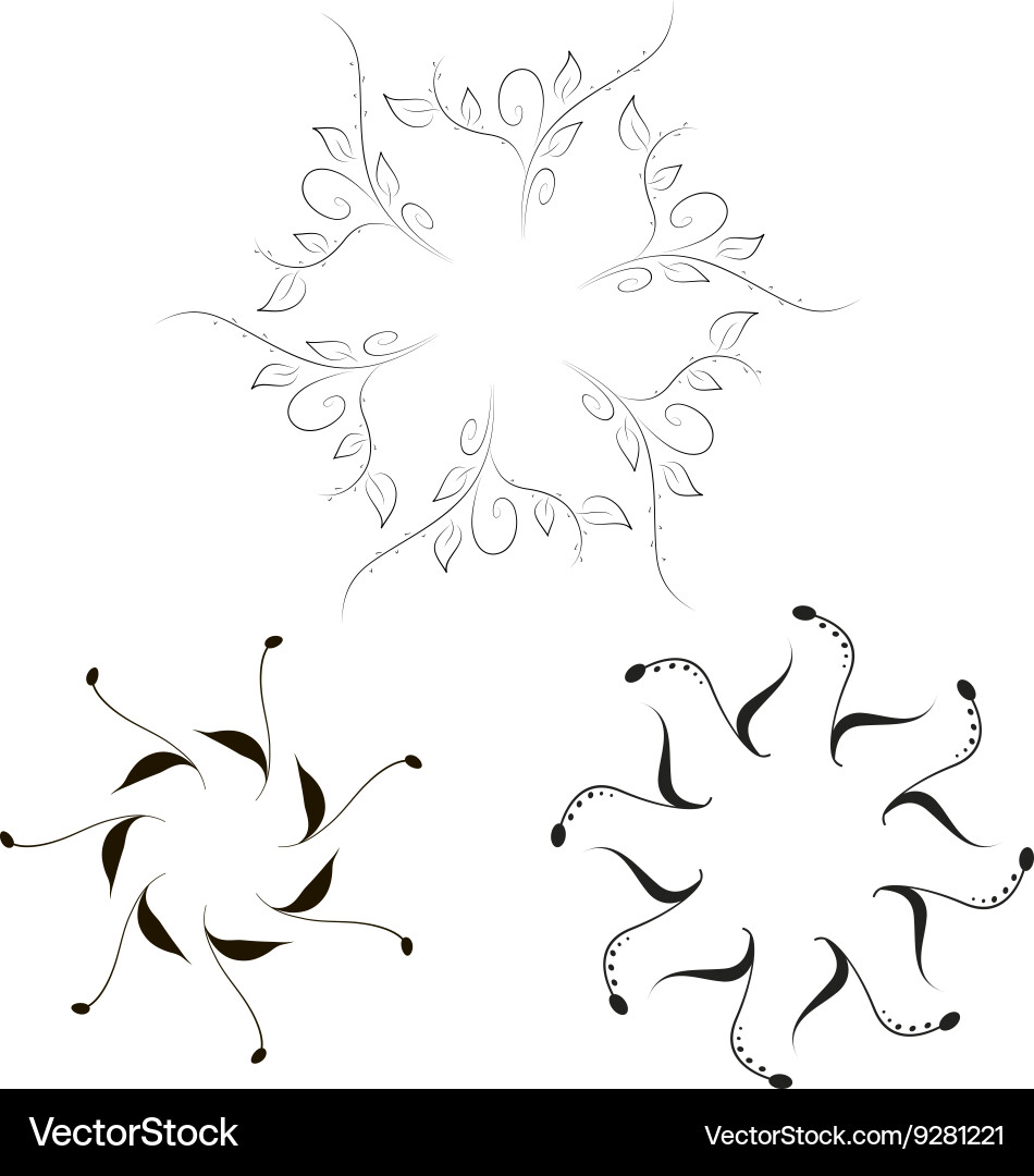 Simple Floral Frames Royalty Free Vector Image