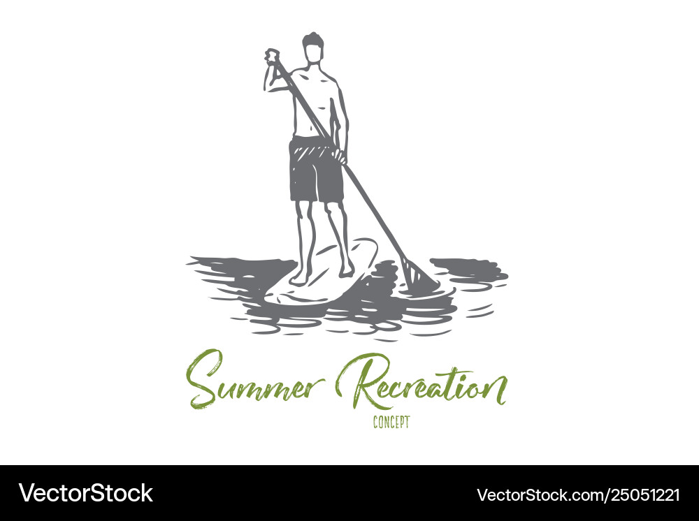Sport water paddle stand sup concept Royalty Free Vector