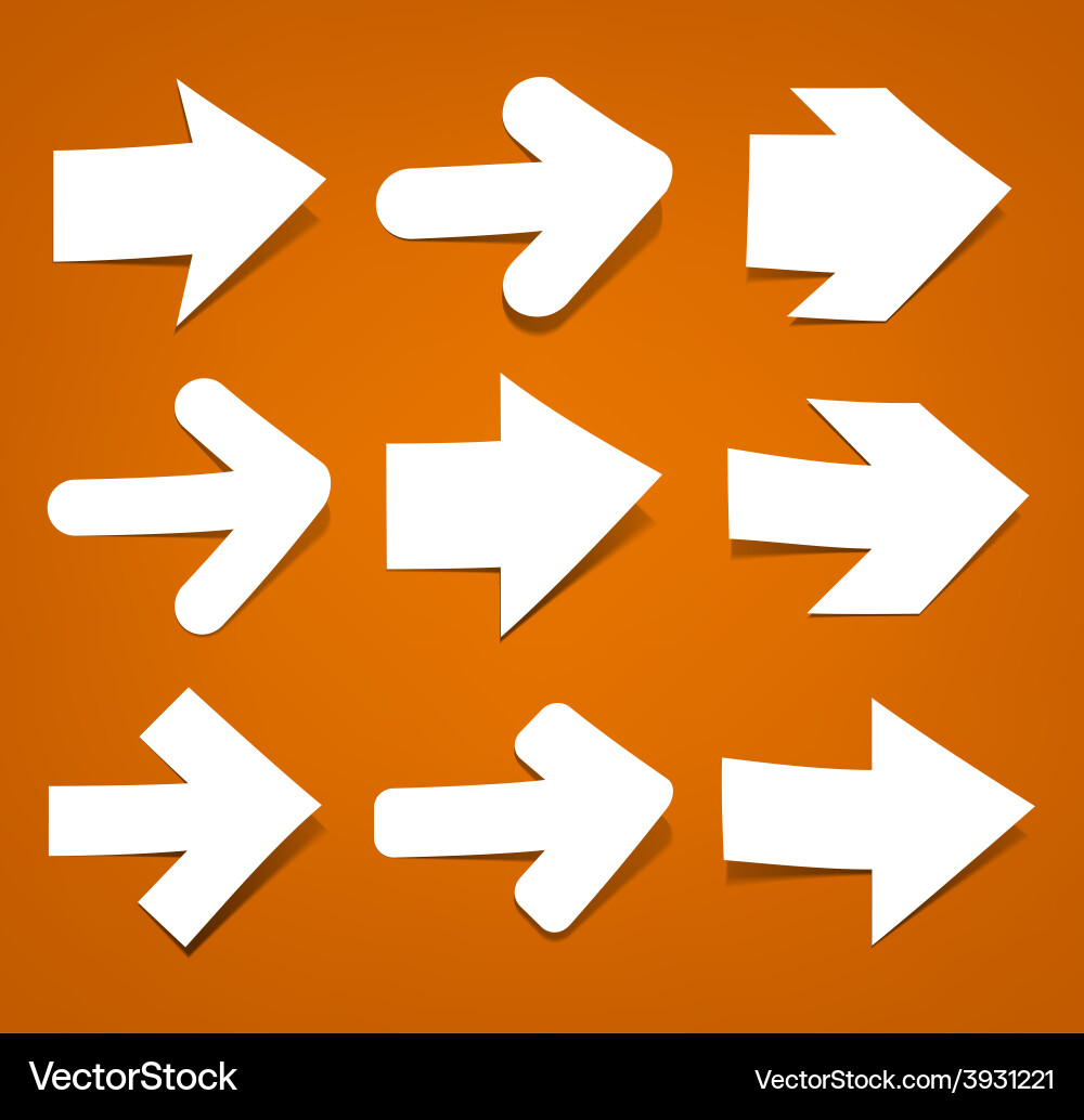 White paper arrows Royalty Free Vector Image - VectorStock