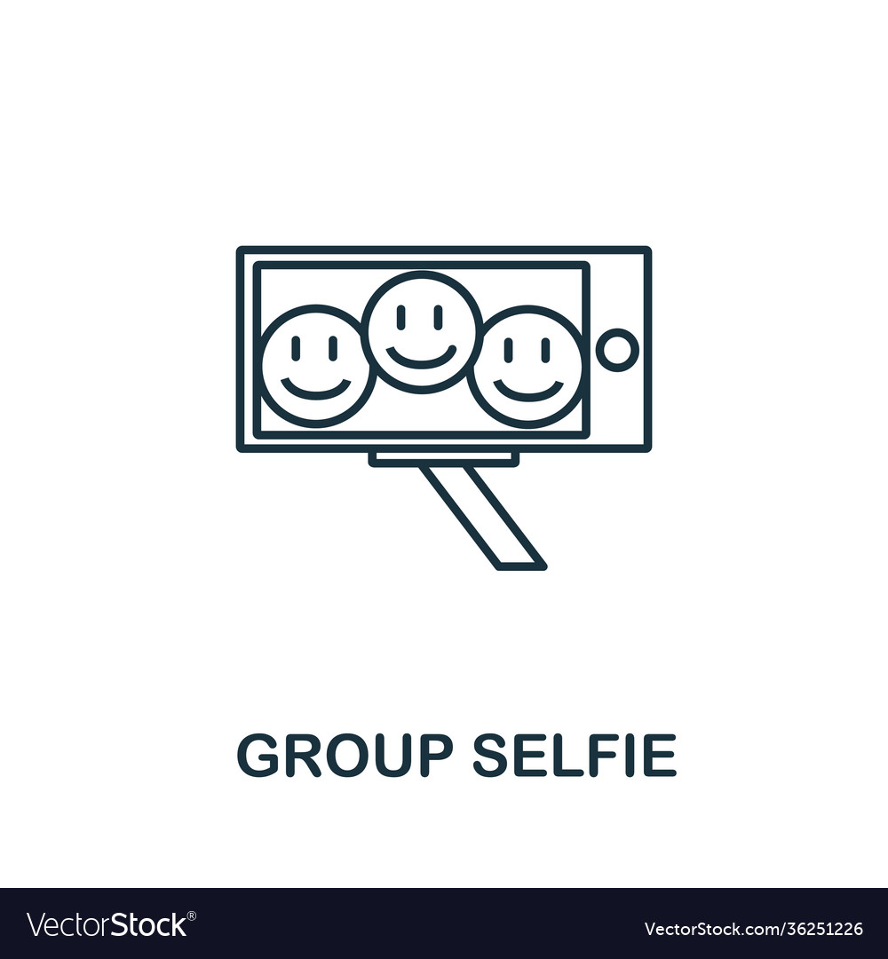 Group Selfie Icon From Party Collection Simple Vector Image