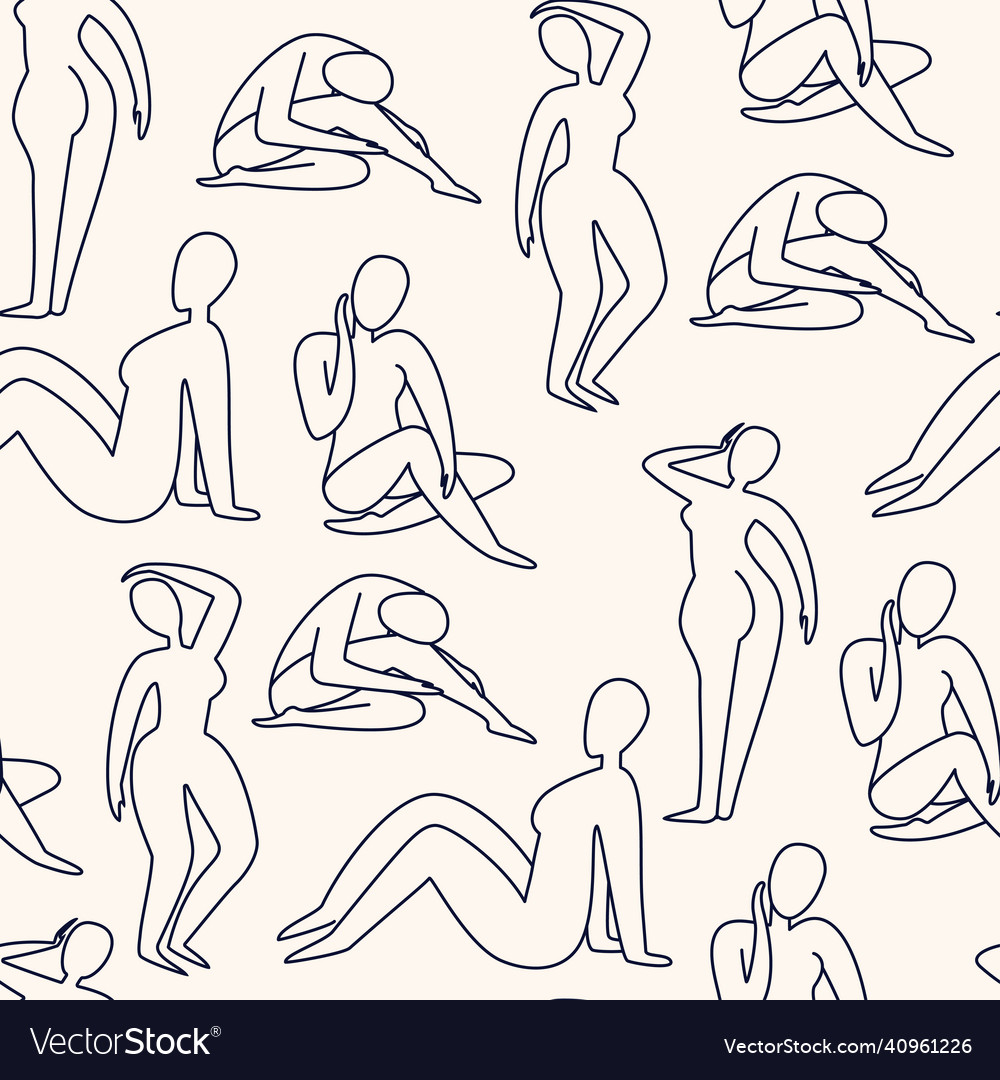 Pattern with nude women Royalty Free Vector Image