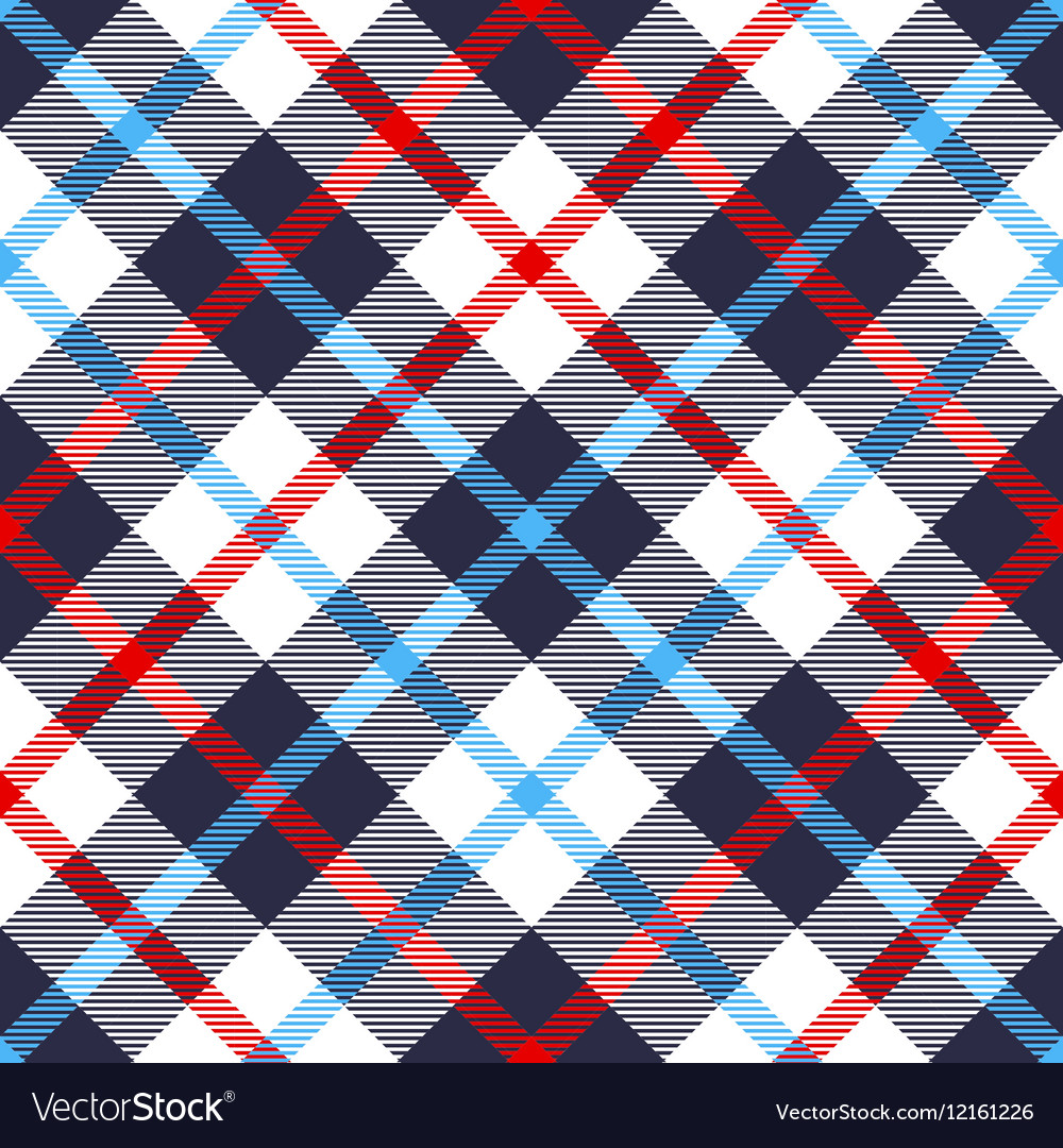 Seamless Tartan Plaid Pattern In Blue Red And Vector Image