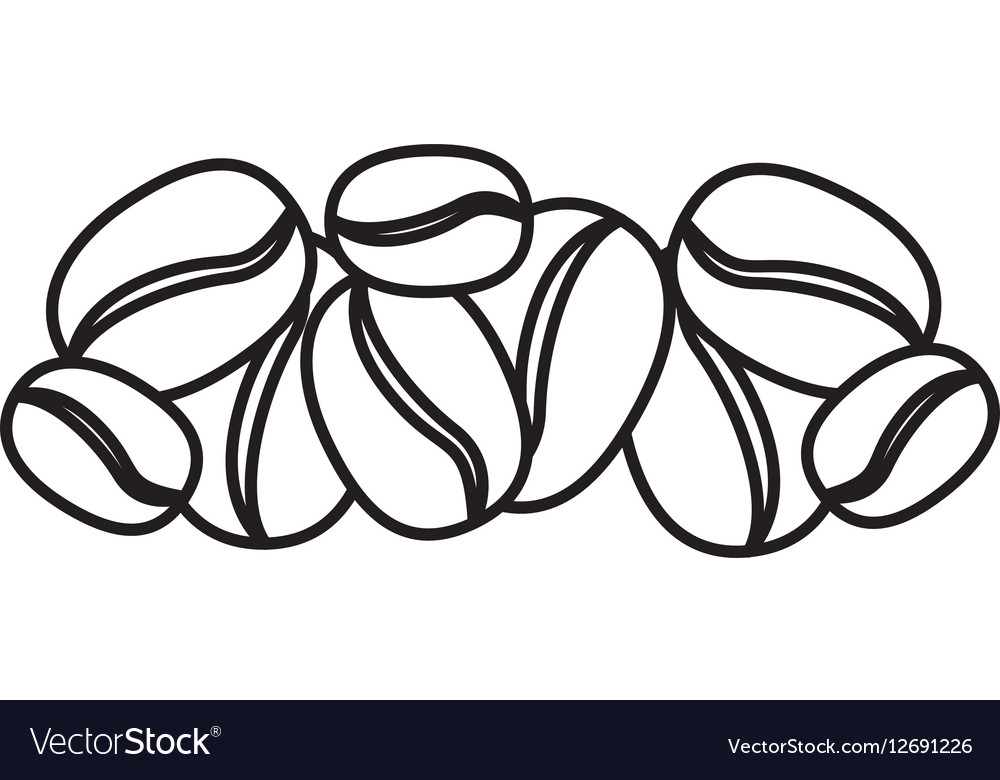 Download Silhouette set of coffee beans Royalty Free Vector Image