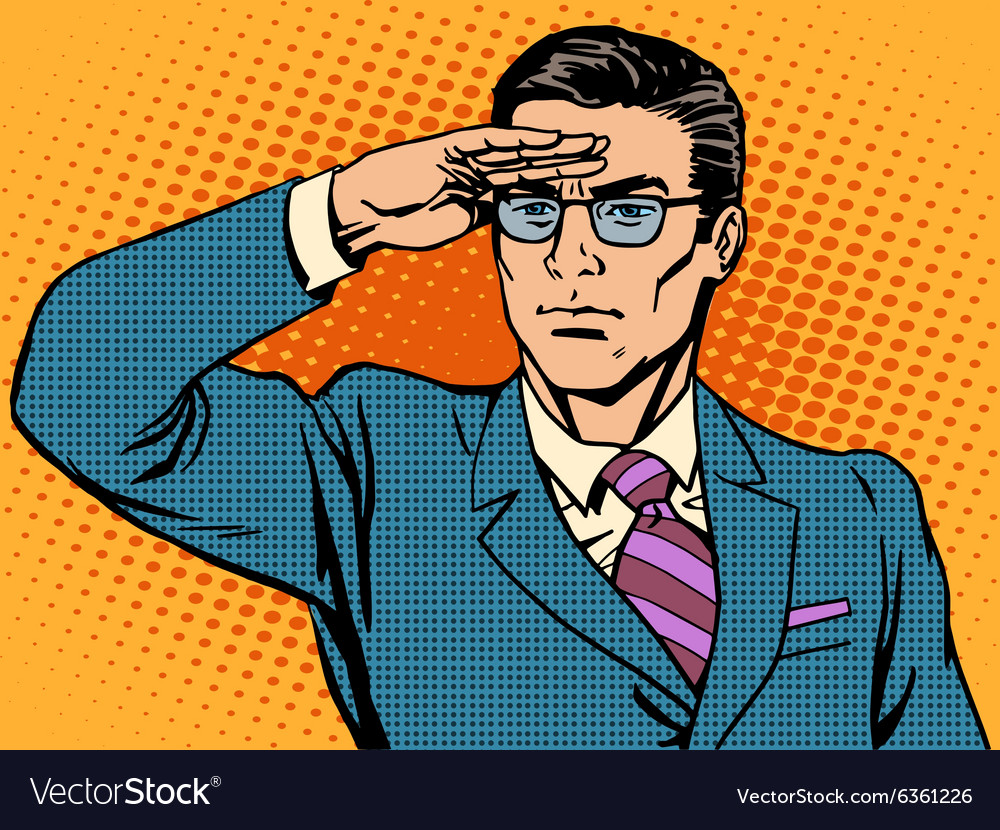 Watchman businessman leader looks ahead Royalty Free Vector