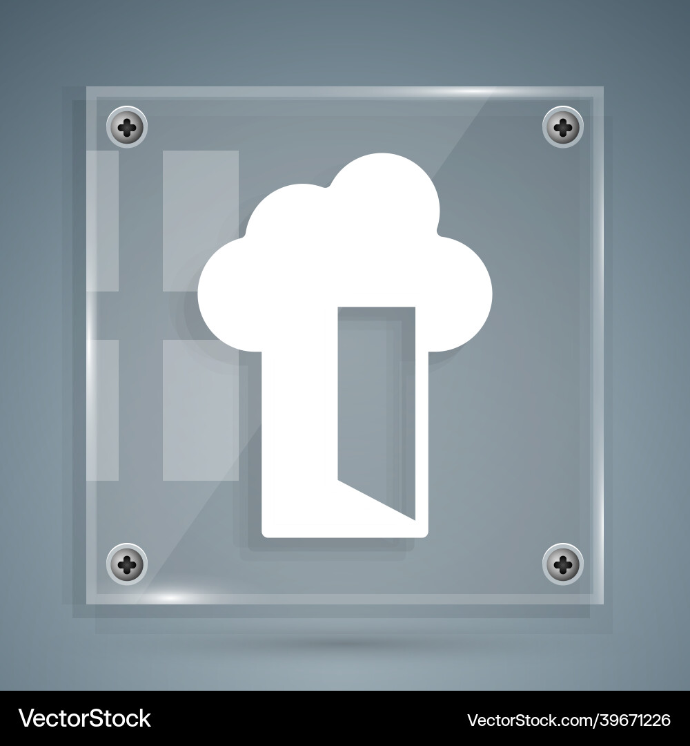 White cloud database icon isolated on grey Vector Image