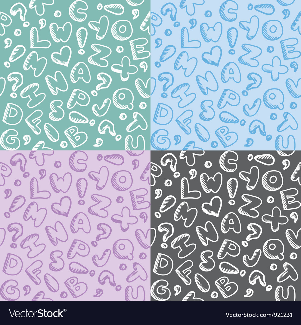 Alphabet patterns Royalty Free Vector Image - VectorStock