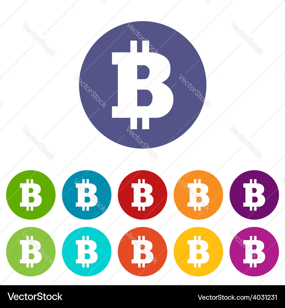 Bitcoin flat icon Royalty Free Vector Image - VectorStock