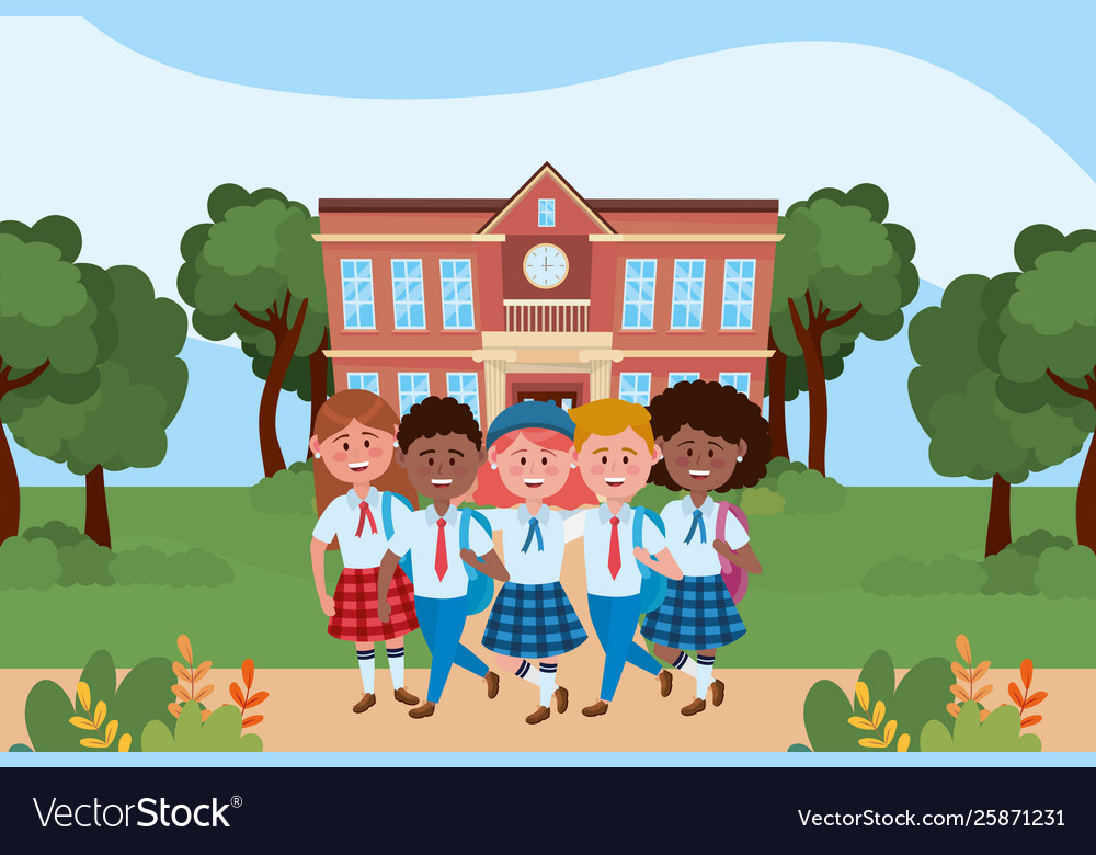 Boys and girls kids school design Royalty Free Vector Image