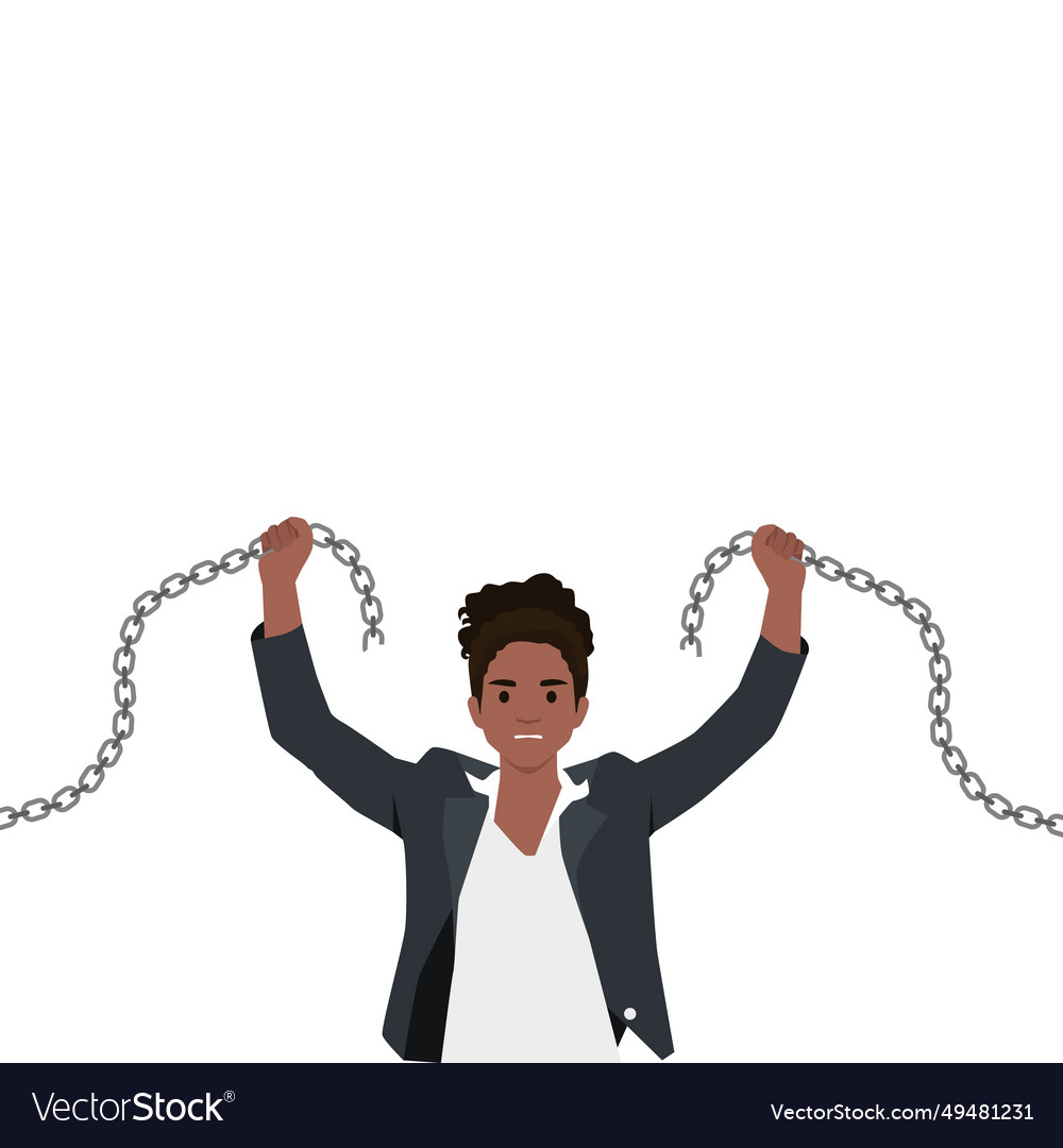 Break the chains to freedom breaking Vector Image