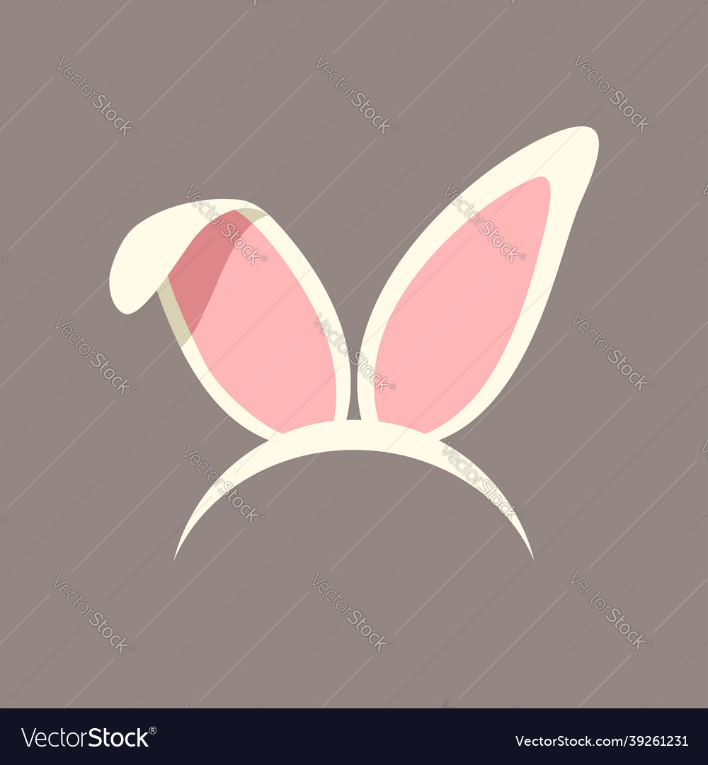 Bunny ears white color on brown back Royalty Free Vector