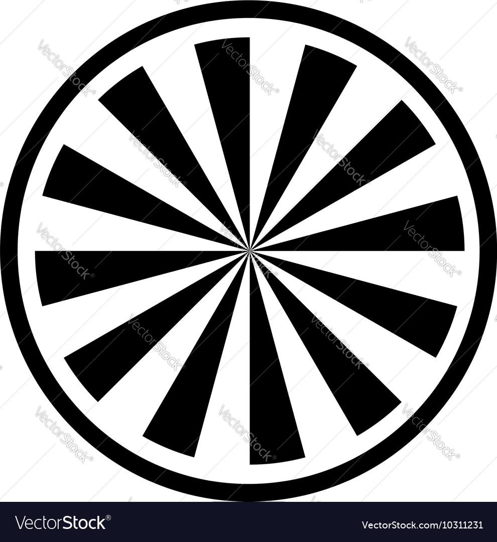 Circle with radial rays icon simple style Vector Image