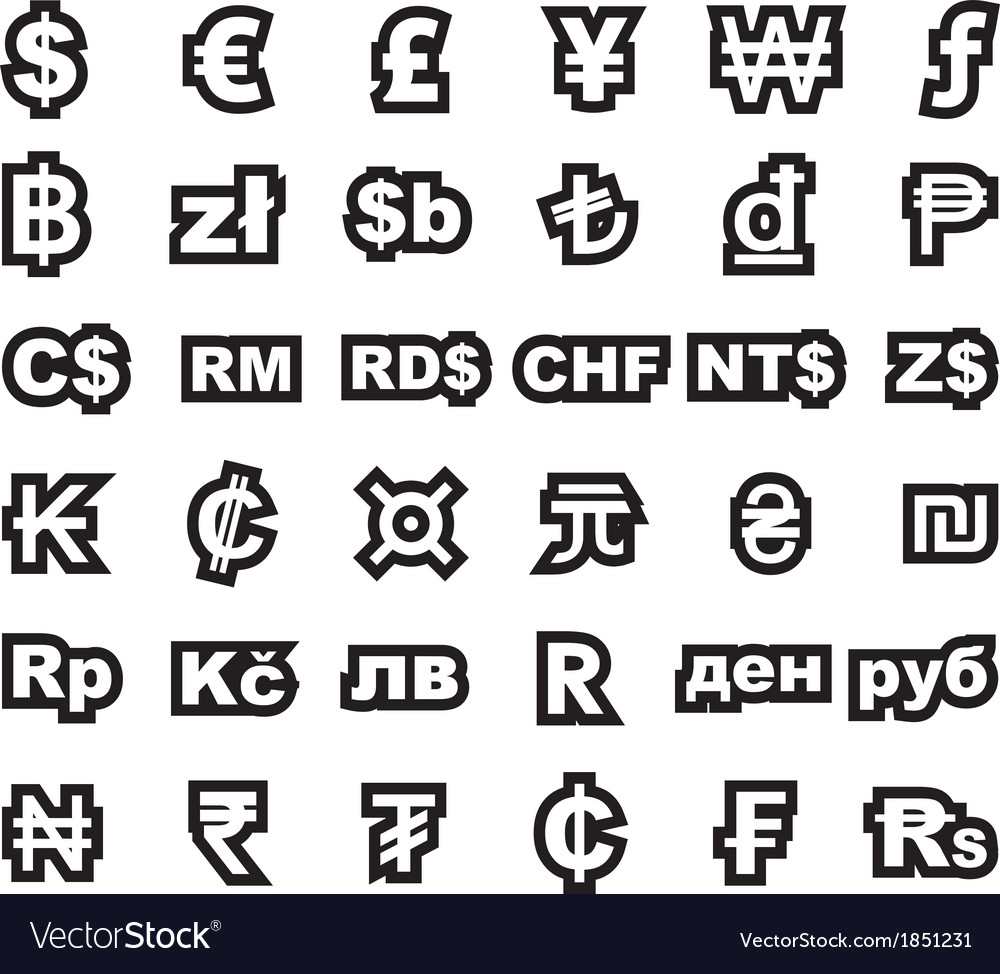 Currency Symbol Royalty Free Vector Image Vectorstock Currency Symbol