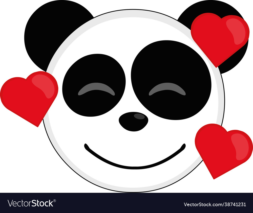 Panda bear hearts Royalty Free Vector Image - VectorStock