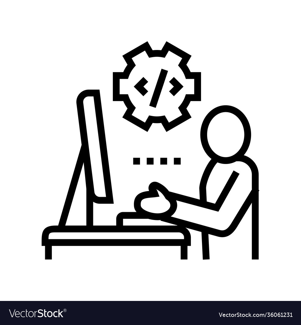 Programmer coding and development line icon