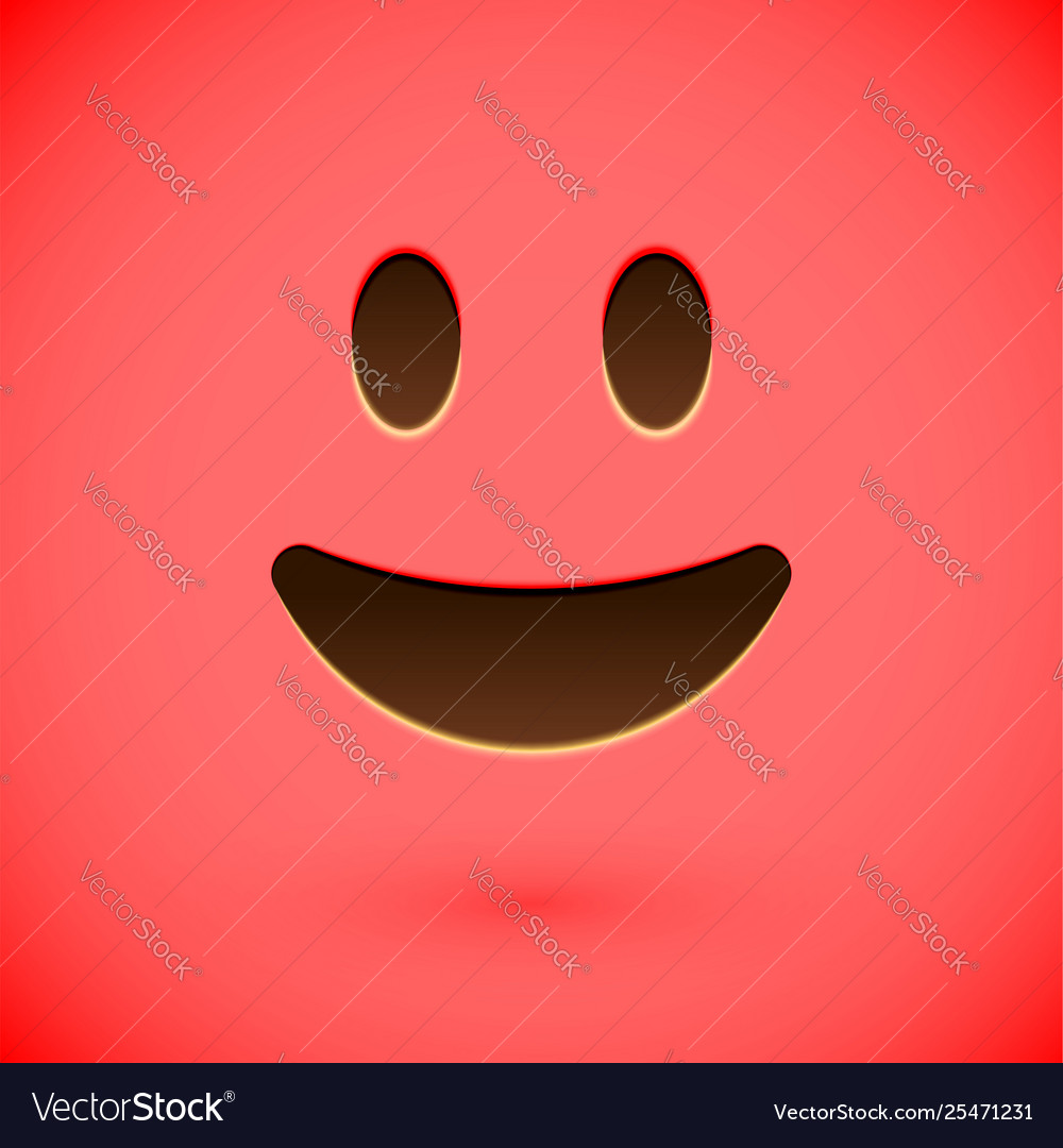 Red Realistic Emoticon Smiley Face Royalty Free Vector Image 4978