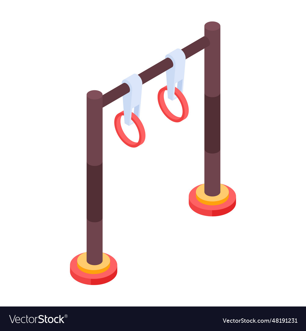 Trendy gymnastic rings isometric icon Royalty Free Vector