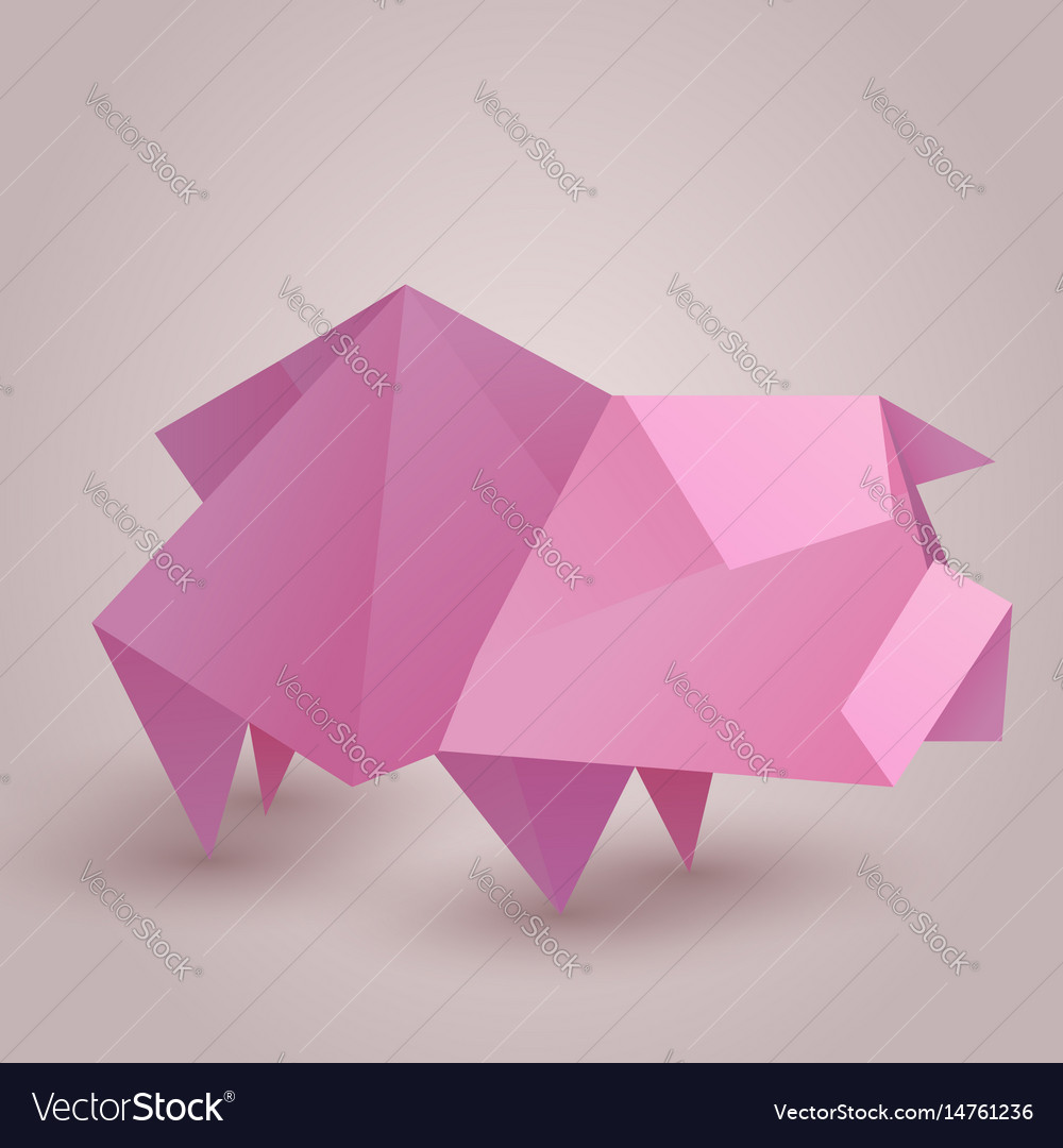 A Paper Origami Pig Paper Zoo Element F