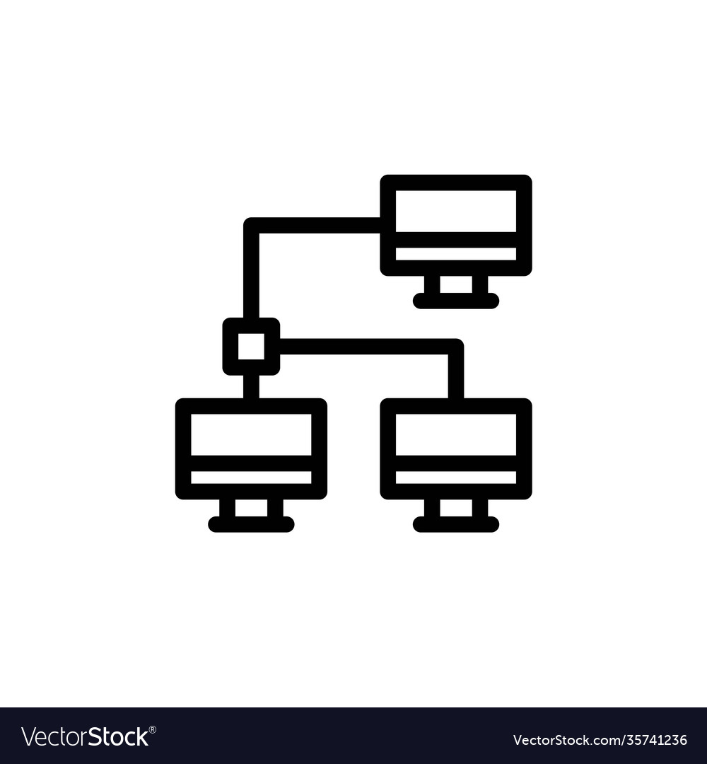 Computer network outline icon internet think Vector Image