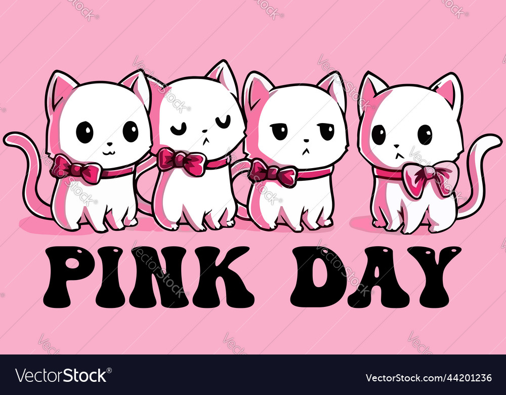 Cute sweet set lovely japanese cats cartoon art Vector Image