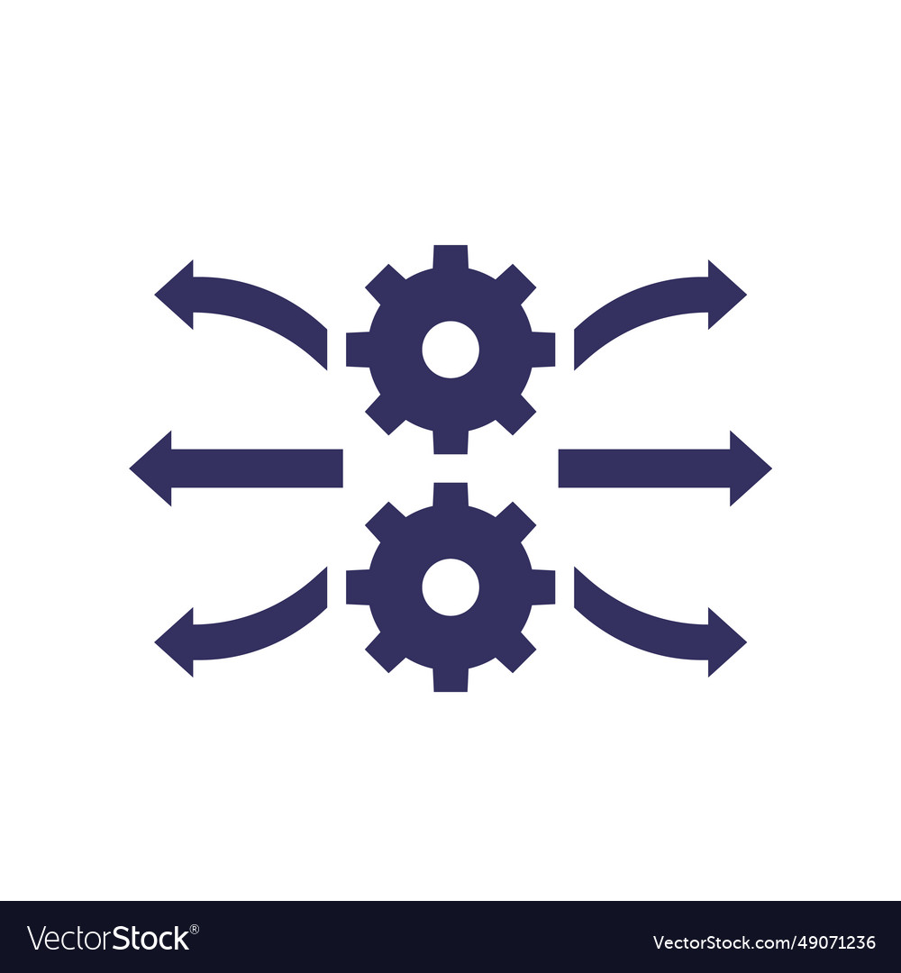 Deployment Process Icon On White Royalty Free Vector Image