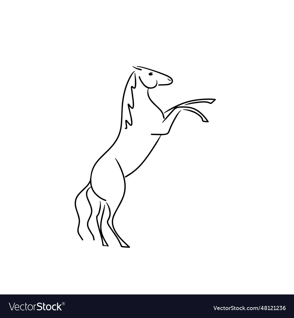 Horse stands on its hind legs Royalty Free Vector Image