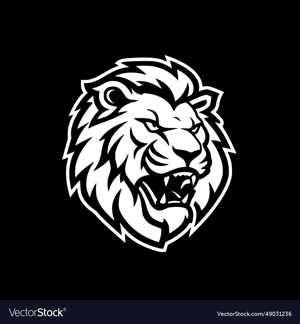 Lion - minimalist and flat logo Royalty Free Vector Image