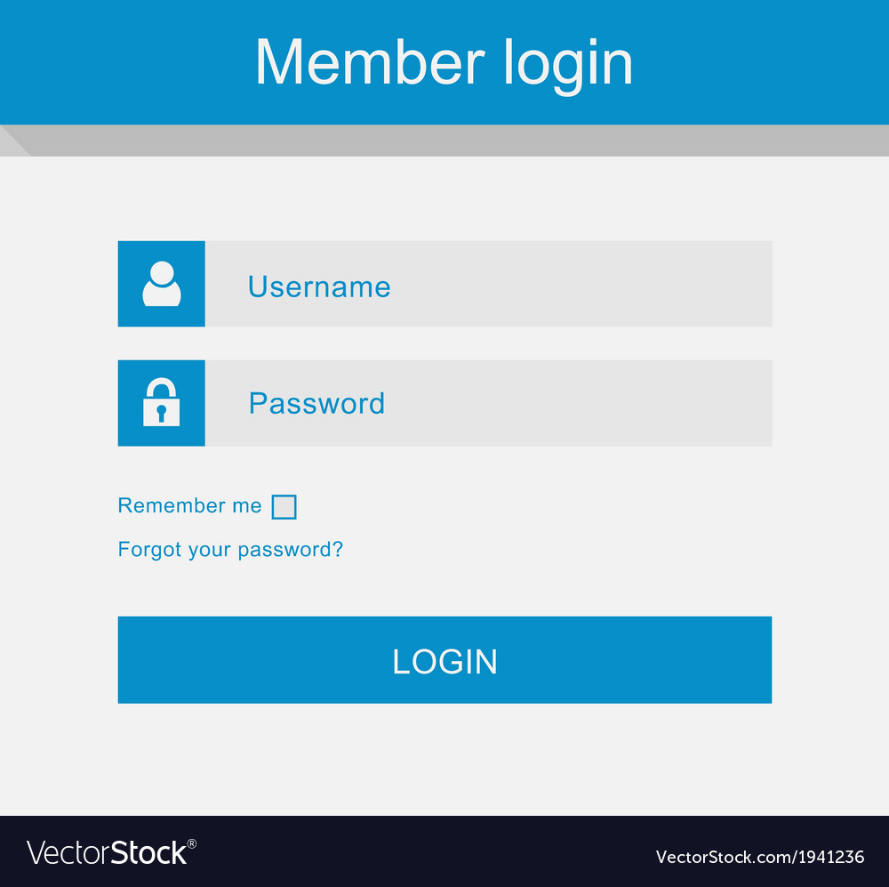 Login Interface Username And Password Fl Vector Image Login Interface Username And Password Fl Vector Image