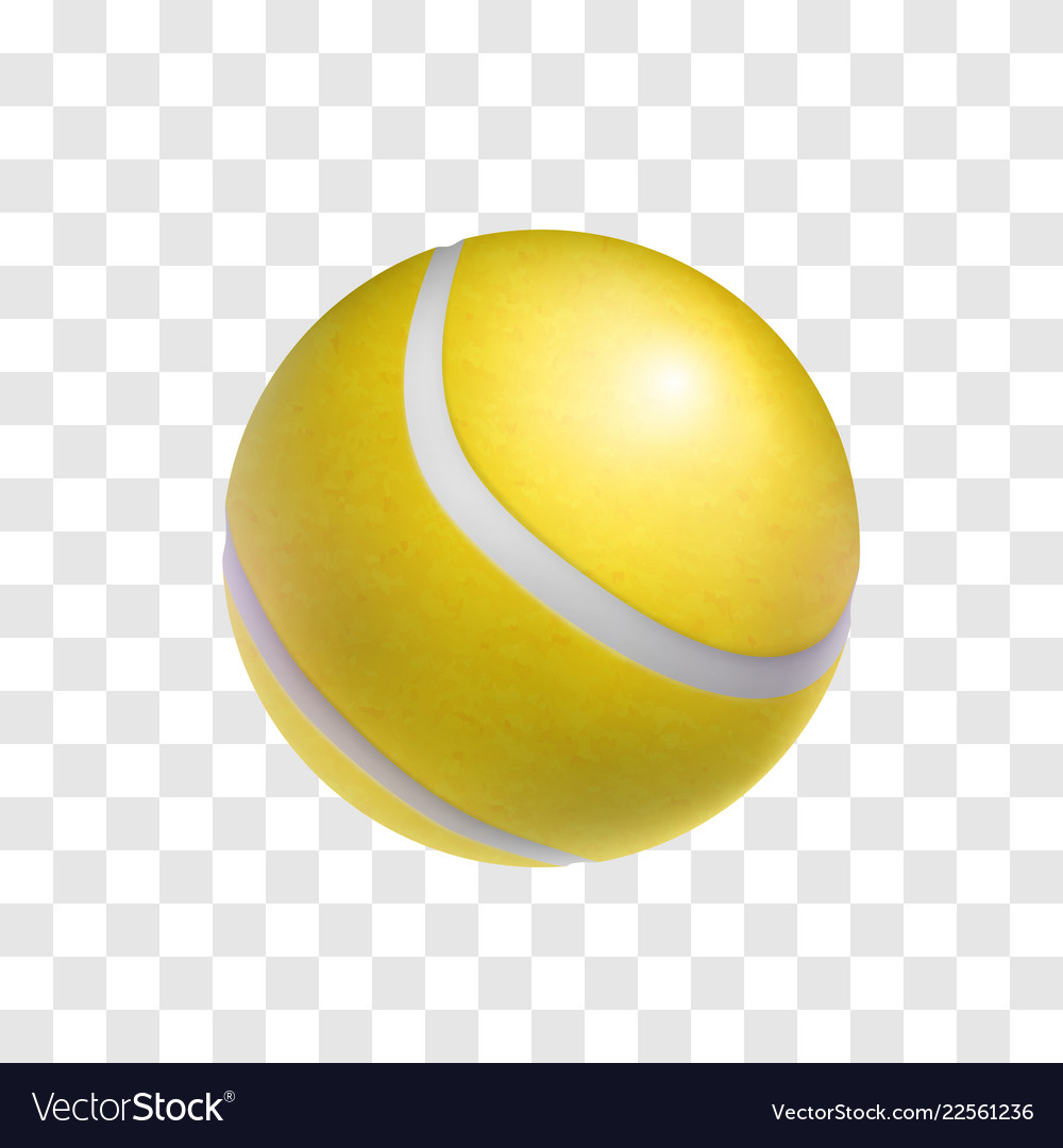 Realistic yellow tennis ball object Royalty Free Vector