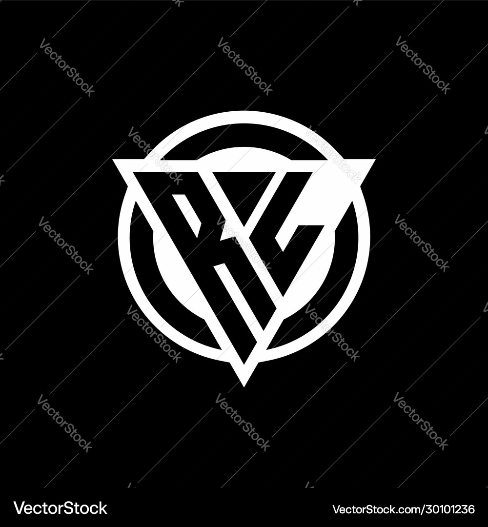 Rl logo with negative space triangle shape Vector Image