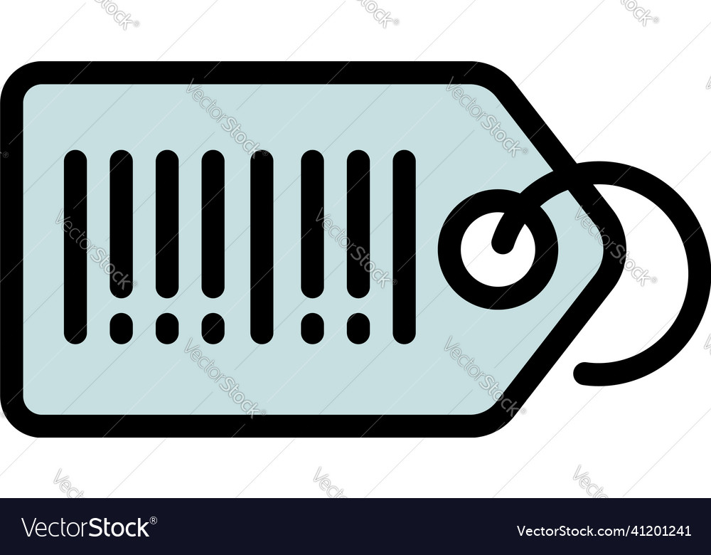 Barcode tag icon outline code mobile Royalty Free Vector