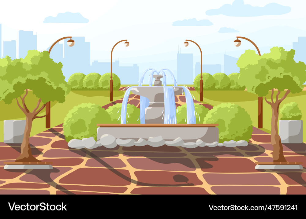 City park summer or spring time scenery landscape Vector Image