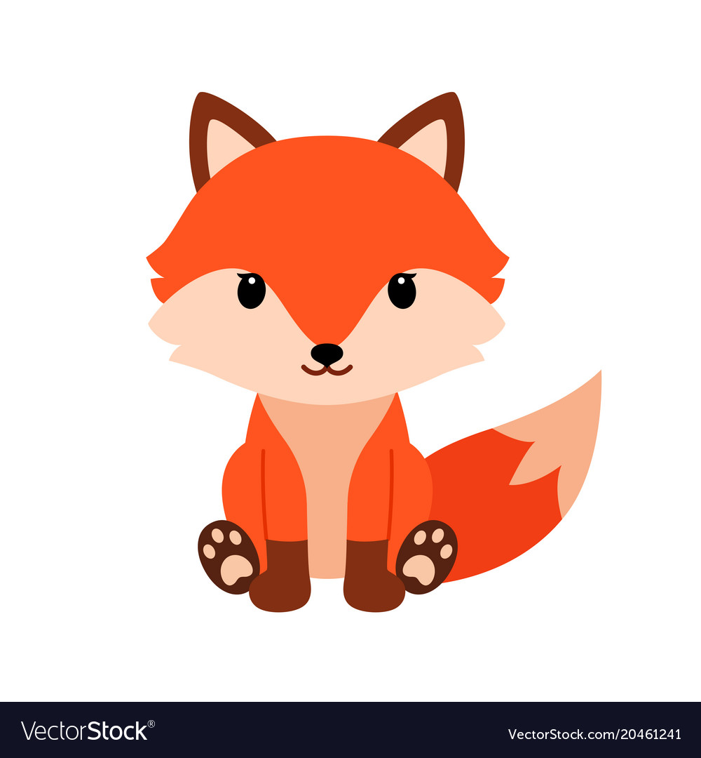 Cute cartoon fox in modern simple flat style Vector Image