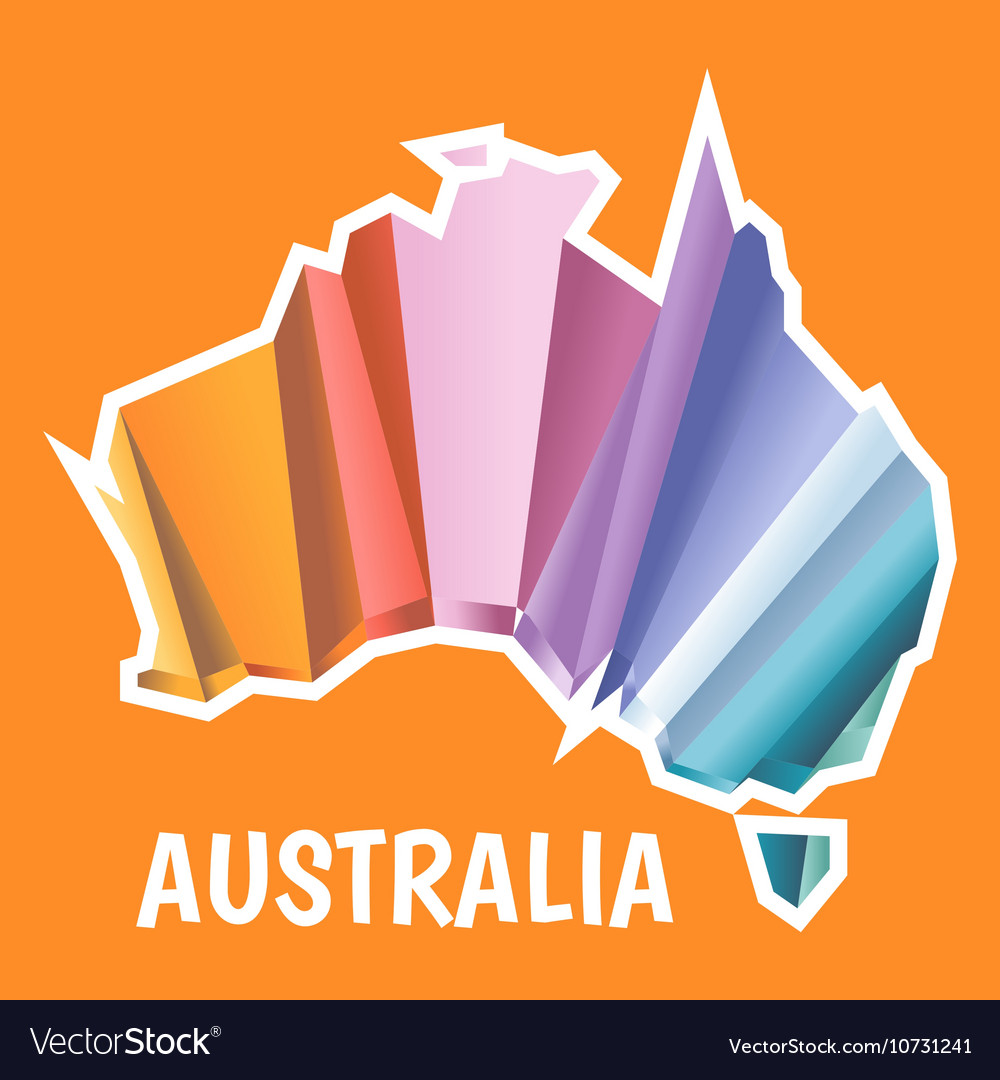 Digital australia map with abstract colored