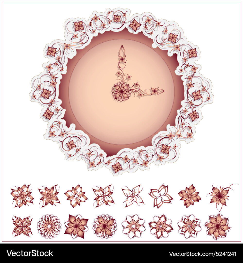Floral design of clock Royalty Free Vector Image