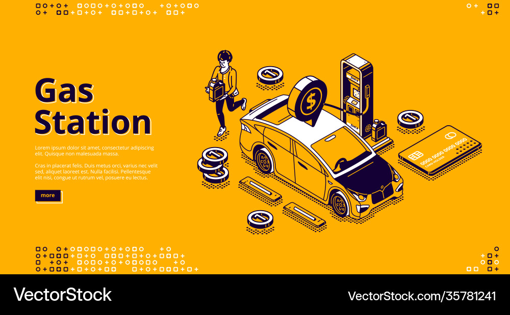 Landing page gas station Royalty Free Vector Image