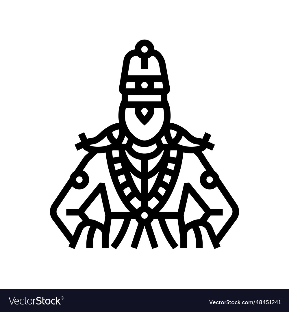 Vithoba god indian line icon Royalty Free Vector Image