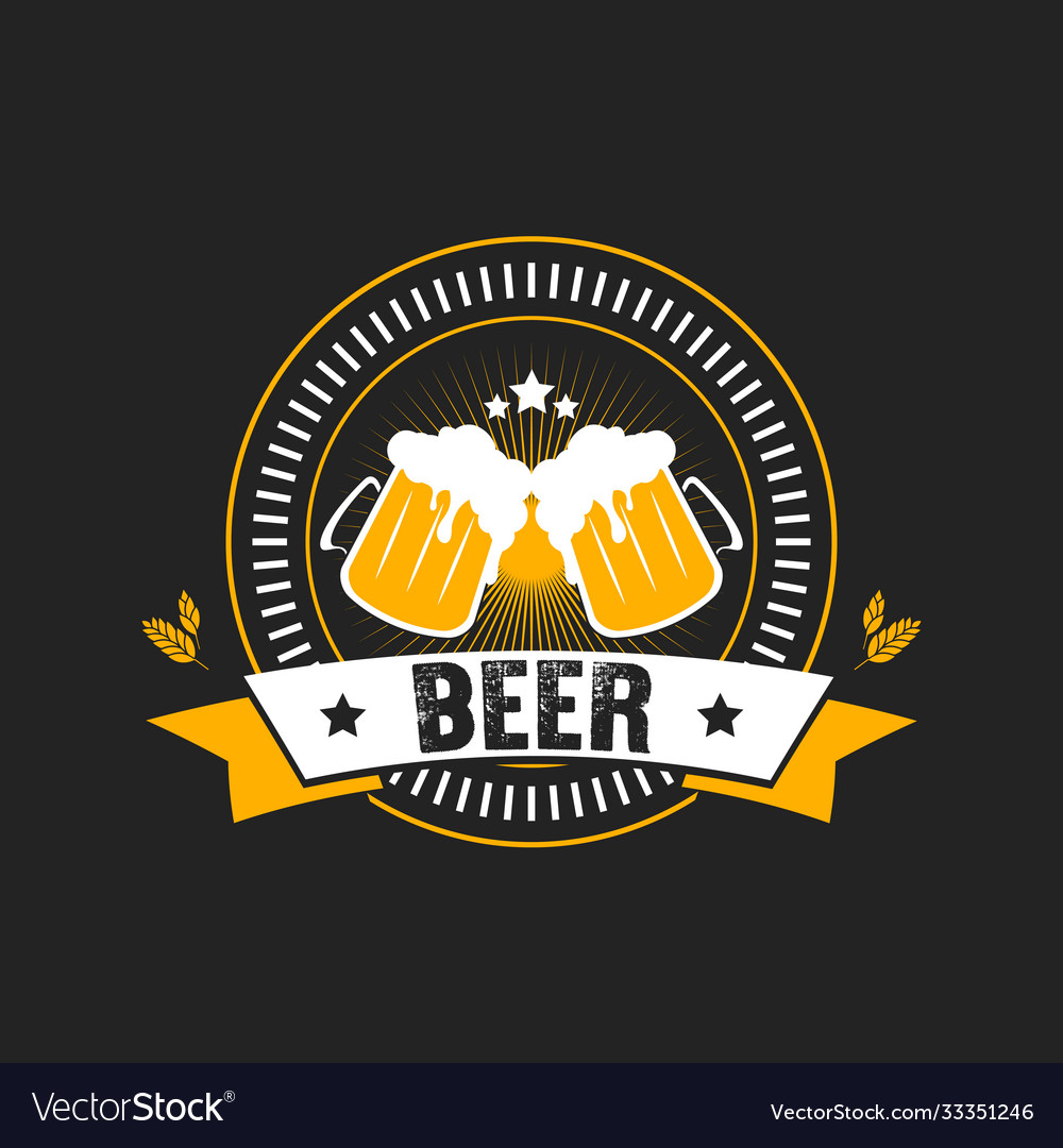 Beer logo design template Royalty Free Vector Image