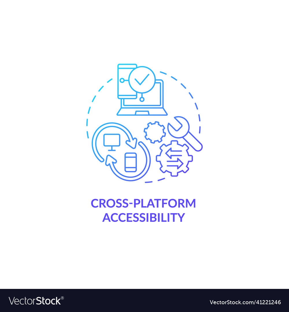 Cross platform accessibility blue gradient Vector Image