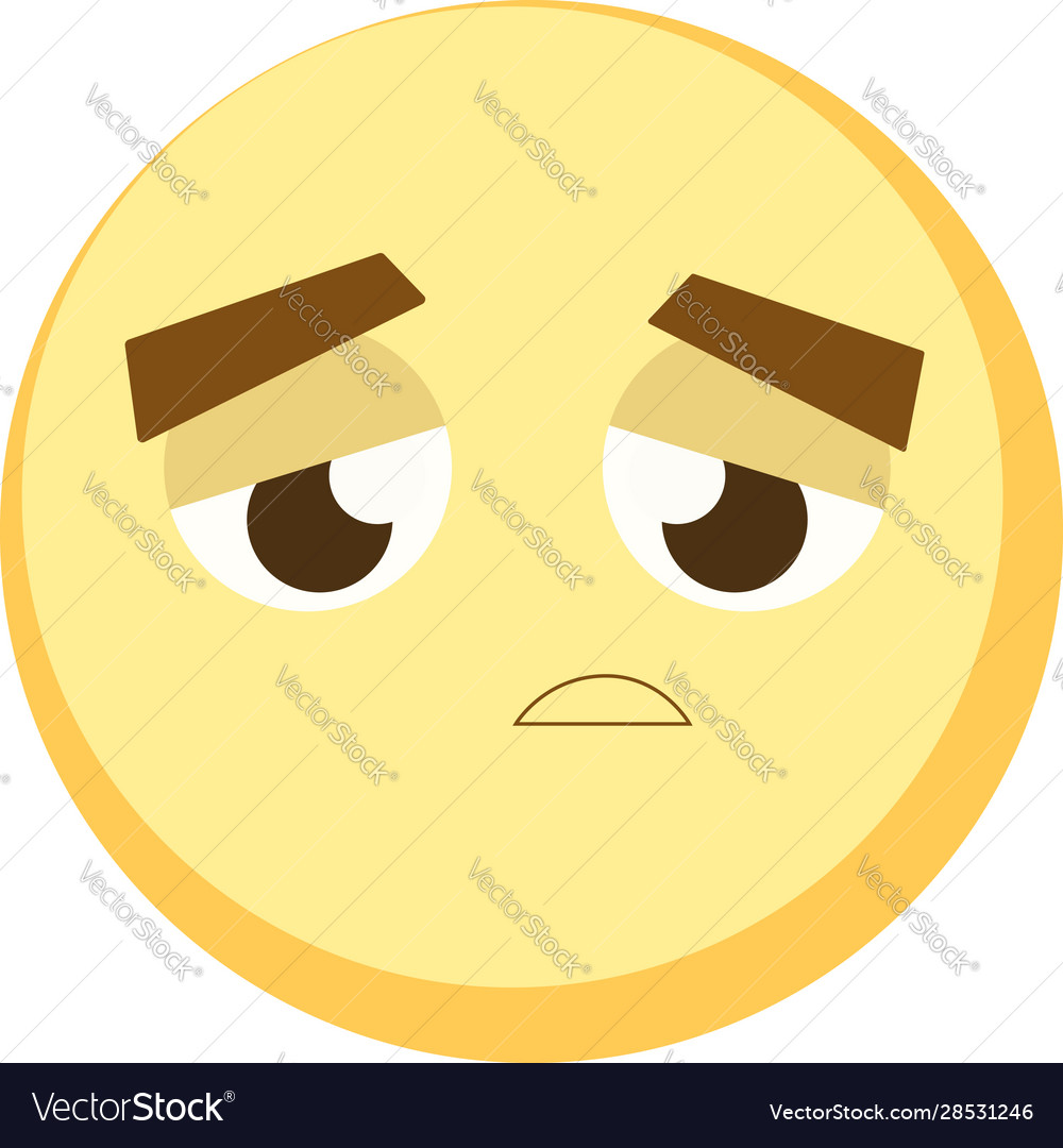 Frustrated Character Flat Style Emoji Smile Icon Vector Image