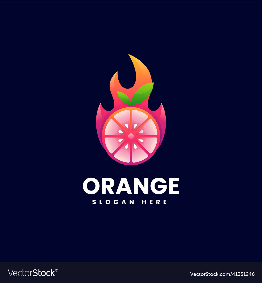 Logo orange gradient colorful style Royalty Free Vector