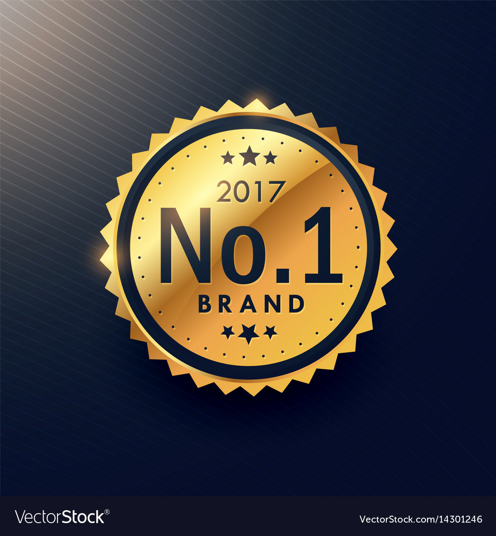 Number one brand golden premium luxury label to Vector Image