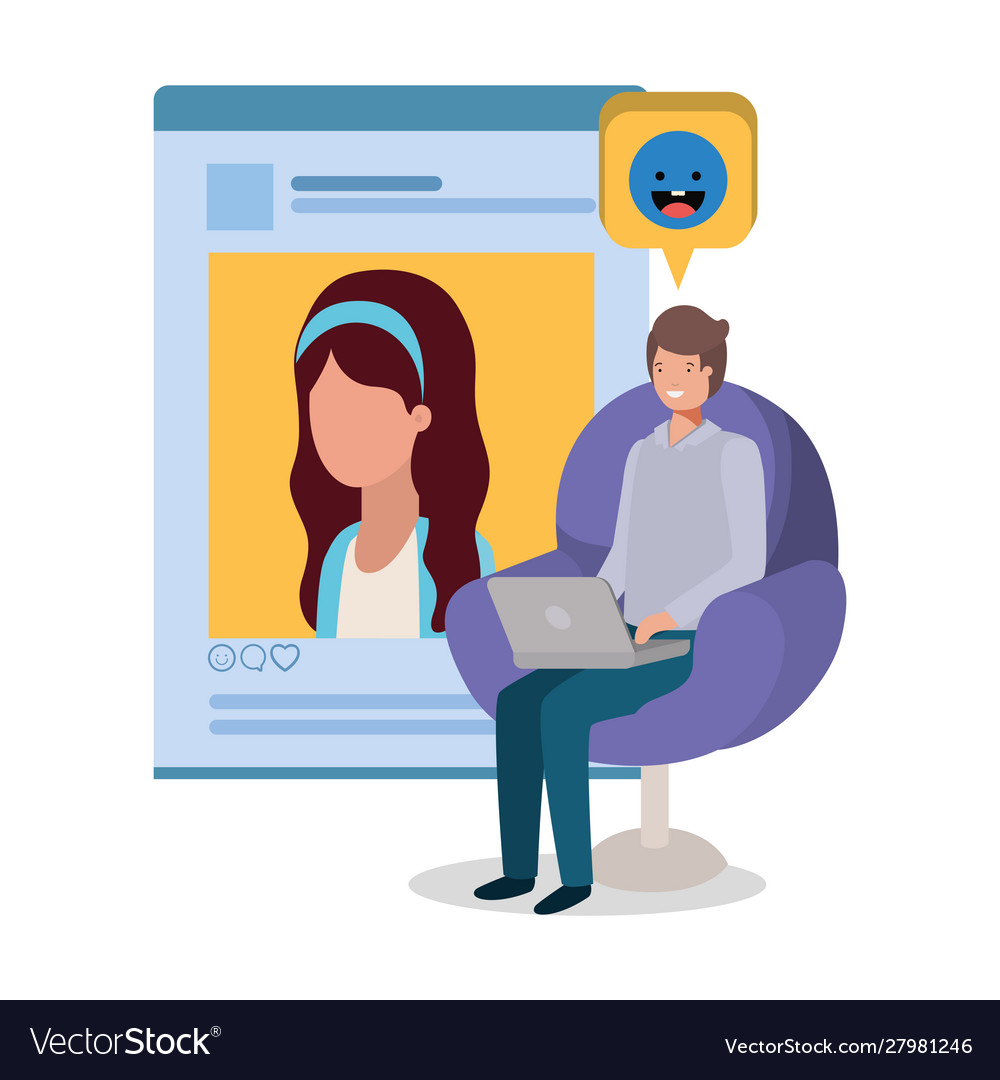 Profile page website design Royalty Free Vector Image
