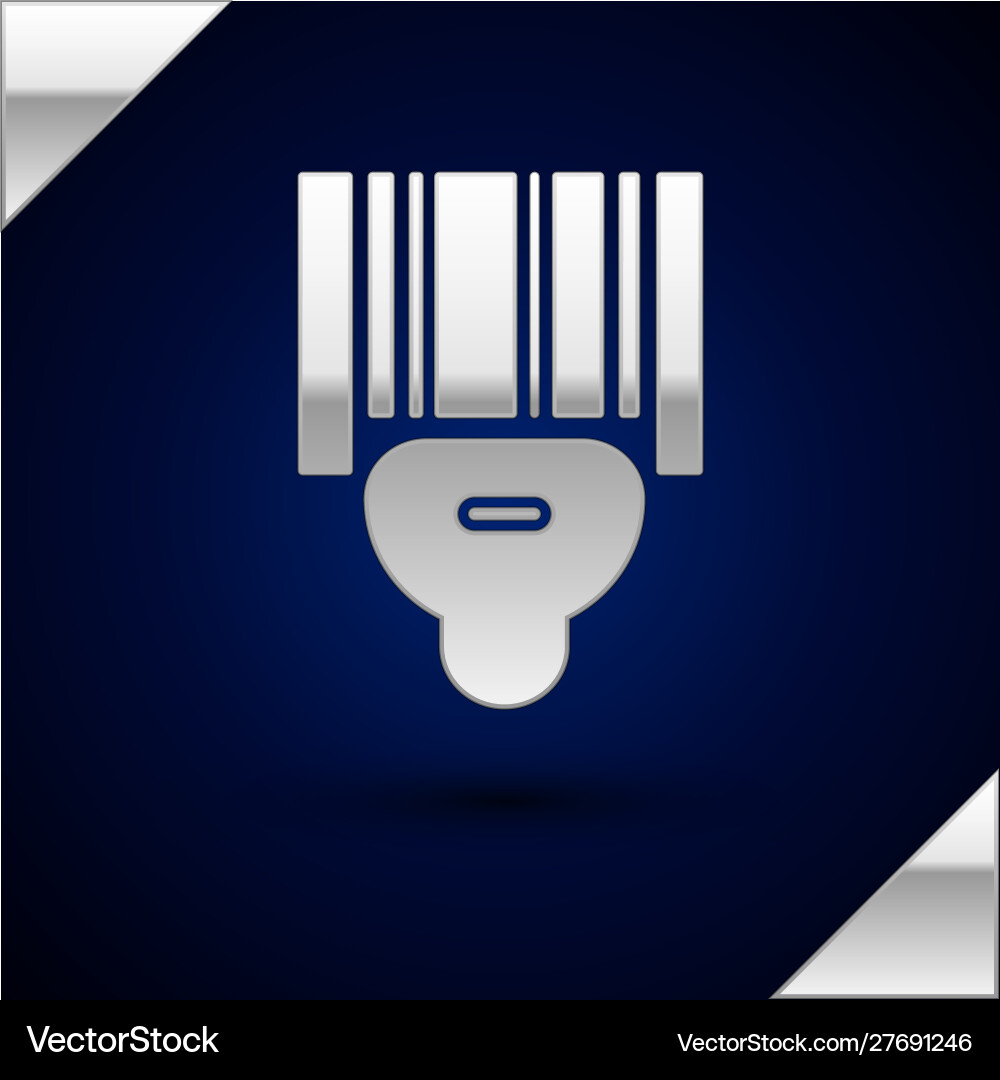 Silver scanner scanning bar code icon isolated Vector Image