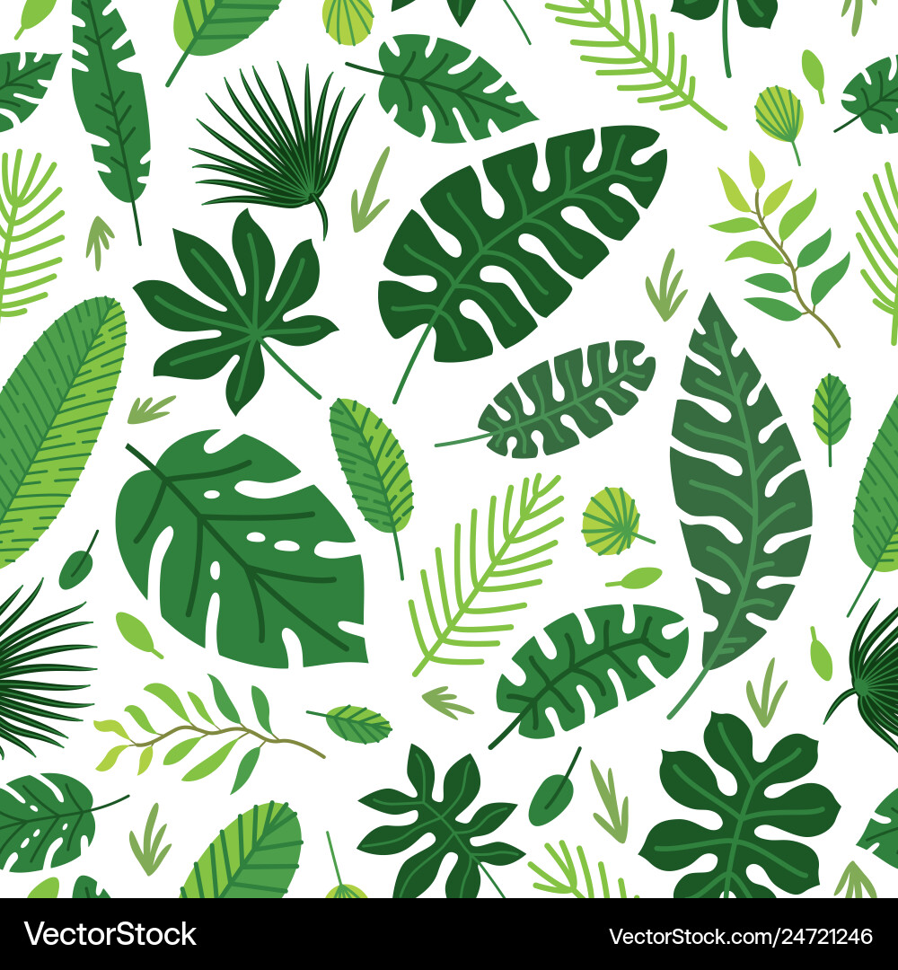 Tropical leaves pattern summer equatorial Vector Image