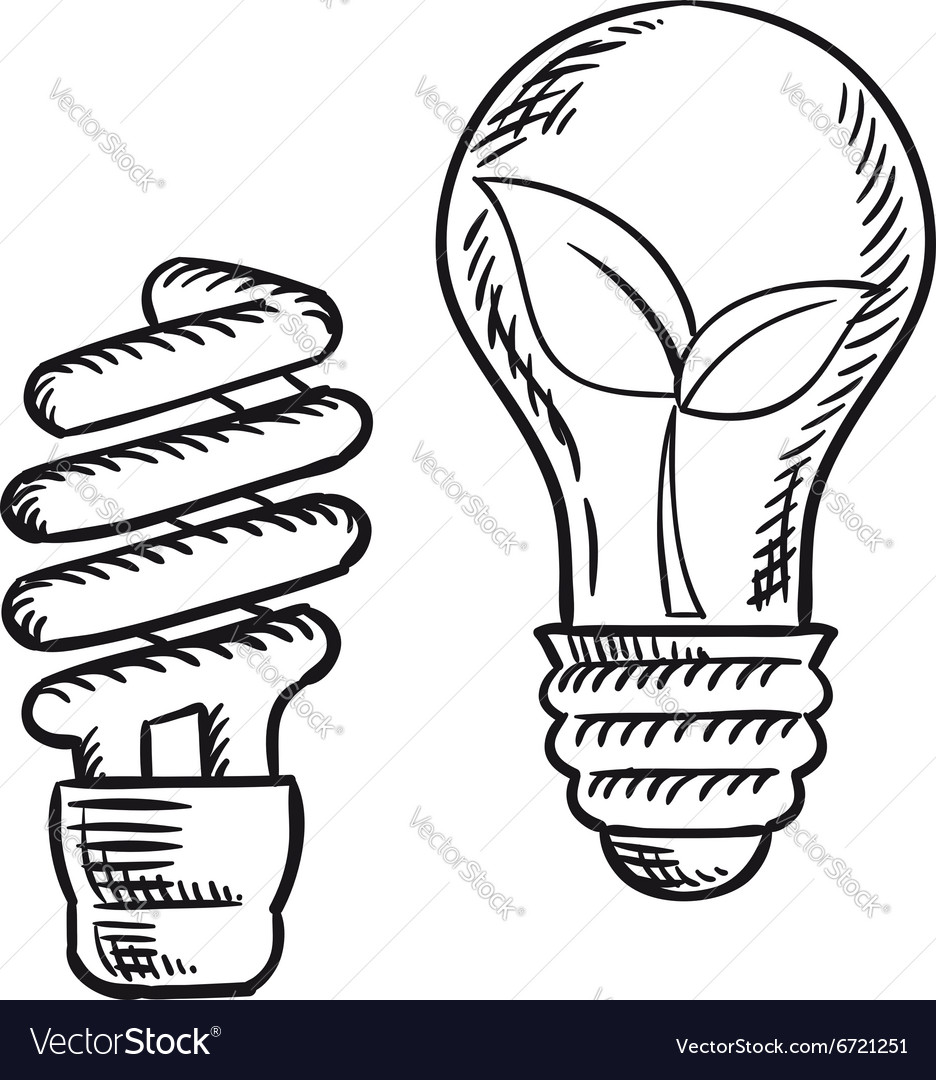 doodle person holding bulb with plant inside hand drawn style 13467993  Vector Art at Vecteezy