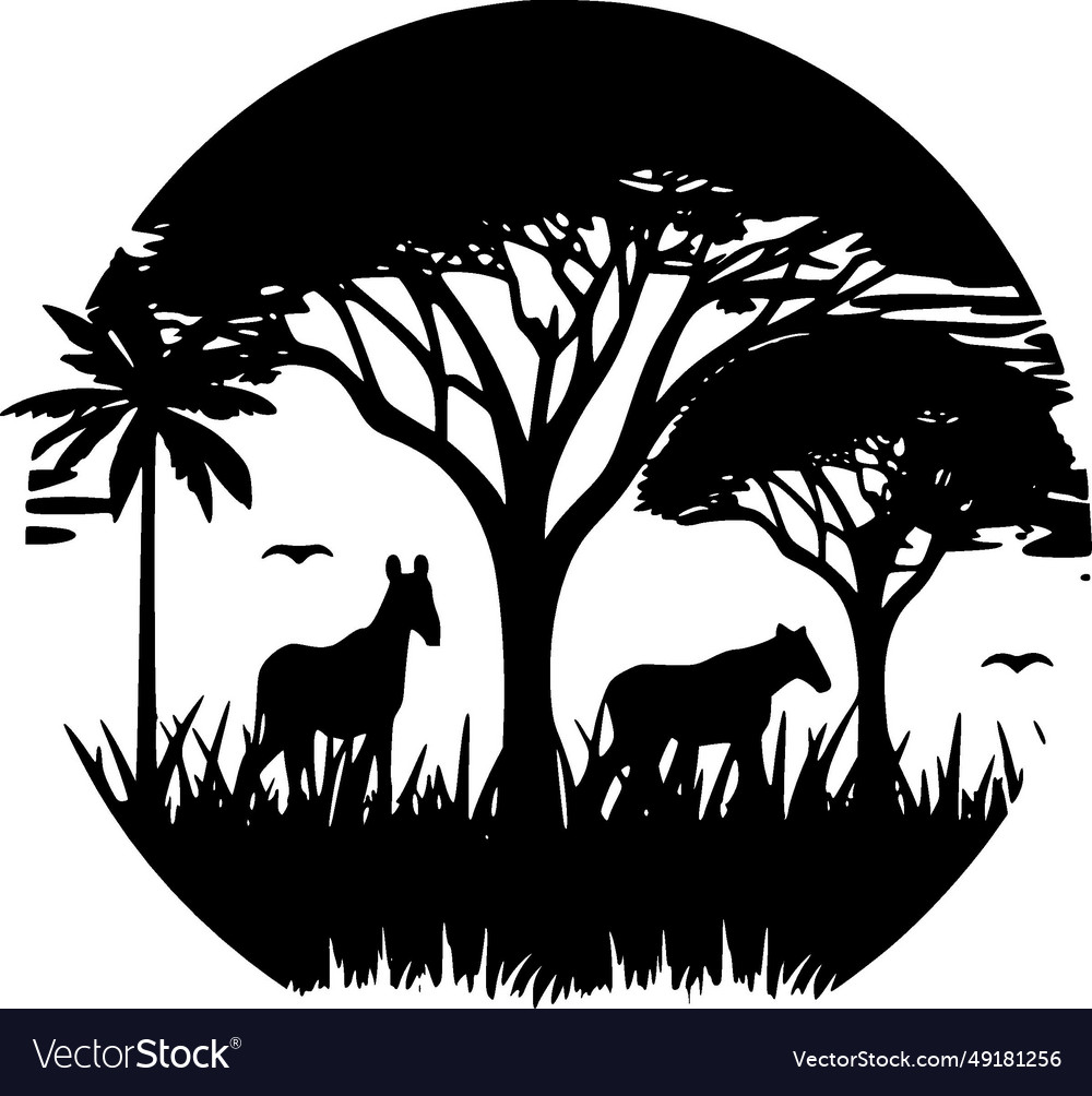 Africa - black and white isolated icon Royalty Free Vector